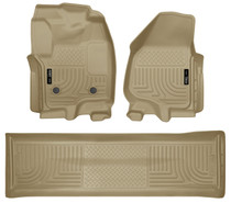 Husky Liners 99713 - 2012.5 Ford SD Crew Cab WeatherBeater Combo Tan Floor Liners (w/o Manual Trans Case)