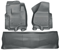 Husky Liners 99712 - 2012.5 Ford SD Crew Cab WeatherBeater Combo Gray Floor Liners (w/o Manual Trans Case)