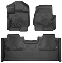 Husky Liners 94051 - 15-19 F-150 SuperCab Weatherbeater Black Front & 2nd Seat Floor Liners