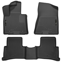 Husky Liners 99891 - 2017 Kia Sportage Weatherbeater Front and Second Row Black Floor Liners