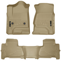 Husky Liners 99213 - 2015 Chevy/GMC Suburban/Yukon XL WeatherBeater Combo Tan Front & 2nd Seat Floor Liners