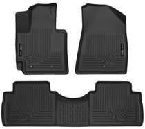 Husky Liners 99611 - 2016 Kia Soul Weatherbeater Black Front & 2nd Seat Floor Liners (Footwell Coverage)