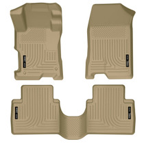 Husky Liners 98403 - 08-12 Honda Accord (4DR) WeatherBeater Combo Tan Floor Liners (One Piece for 2nd Row)