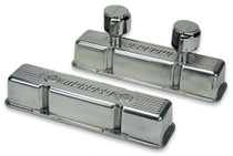 Moroso 68370 - Chevrolet Small Block Valve Cover - 1 Cover w/2 Breathers - Polished Aluminum - Pair