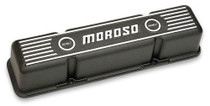 Moroso 68411 - Chevrolet Small Block Valve Cover - 3.5in - Black Finished Aluminum - Pair