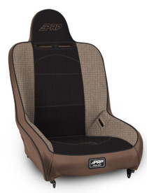 PRP Seats A100110-64 - PRP Premier High Back Suspension Seat (Two Neck Slots) - Tan / Black