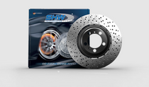 SHW Performance LFL47411 - SHW 03-08 Lamborghini Gallardo 5.0L Left Front Cross-Drilled Lightweight Brake Rotor (400615301B)