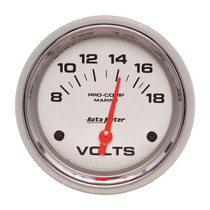 AutoMeter 200757-35 - Gauge Voltmeter 2-5/8in. 18V Electric Marine Chrome