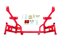 BMR KM020R - 05-14 S197 Mustang K-Member w/ 1/2in Lowered Motor Mounts and STD. Rack Mounts - Red