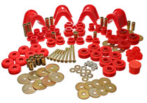 Energy Suspension 4.18105R - 66-77 Ford Bronco 4WD (w/ 4 Deg C-Bushings) Red Hyper-Flex Master Bushing Set