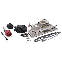 Edelbrock 358400 - Pro Flo 4 Fuel Inject Kit Seq Port BBC Oval Port 850 Max HP 60 LbHr Injec Satin w/o Tablet