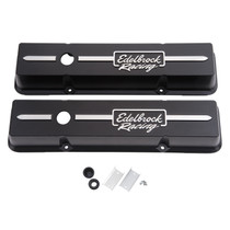 Edelbrock 41633 - Valve Cover Racing Series Chevrolet 1959-1986 262-400 CI V8 Low Black