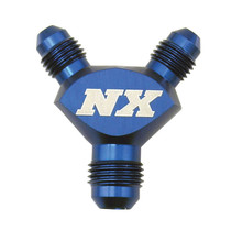 Nitrous Express 16084 - 6AN x 4AN x 4AN Billet Pure-Flo Y Fitting - Blue