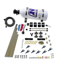 Nitrous Express 80001-05 - 8 Cyl Piranha Direct Port 4 Solenoids Nitrous Kit (200-500HP) w/5lb Bottle