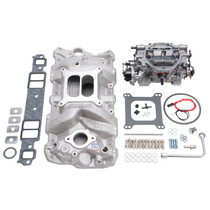 Edelbrock 2023 - Manifold And Carb Kit Performer RPM Small Block Chevrolet 1957-1986 Natural Finish