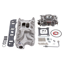 Edelbrock 2032 - Manifold And Carb Kit Performer RPM Small Block Ford 289-302 Natural Finish