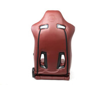 NRG RSC-810MAR L/R - Reclinable Sport Seats (Pair) The Arrow Maroon Vinyl w/ Pressed  logo w/ Maroon Stitch