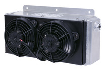 Derale 65840 - 11 Row Hi-Flow Racing Remote Fluid Cooler with Dual Fans, 7/8-14 UNF O-ring