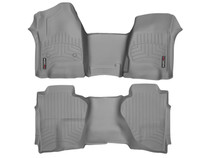 Weathertech 465431-465423 - 14+ Chevrolet Silverado Front and Rear Floorliners - Over The Hump - Grey