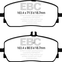 EBC DP62390 - 2020+ Mercedes-Benz GLA250 (H247) 2.0T Greenstuff Front Brake Pads