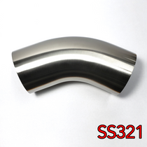 Stainless Bros 701-06326-4150 - 2.5in SS321 45 Deg Mandrel Bend Elbow - 1.5D Radius 16GA/.065in Wall (Leg)