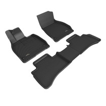 3D MAXpider L1MB16701509 - KAGU Floor Mat; Black; 3 pc.; 2 pc. Front Row; 1 pc. 2nd Row; Sedan Only;