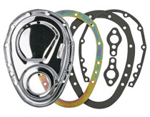 Trans-Dapt Performance 8909 - 2-PIECE CHROME TIMING CHAIN COVER SET- SB CHEVY V8 (NOT FOR LT1)