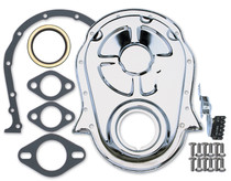 Trans-Dapt Performance 9001 - CHROME TIMING CHAIN COVER, GASKET, BOLTS, SEAL AND TAB- 1965-90 CHEVY 396-454