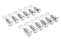 Trans-Dapt Performance 9265 - INTAKE MANIFOLD BOLTS; 3/8 IN.-16 X 1 IN. HEX HEAD (12 BOLTS)- CHROME