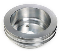 Trans-Dapt Performance 9485 - CRANKSHAFT PULLEY; 2 GROOVE; CHEVROLET 283-350; LONG WATER PUMP- MACHINED ALUMINUM