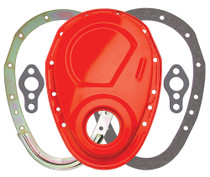 Trans-Dapt Performance 9923 - CHEVY ORANGE 2-PIECE TIMING CHAIN COVER SET- SB CHEVY V8 (NOT FOR LT1)