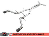 AWE Track Edition Catback Exhaust (Non Resonated) with Black Diamond Dual Tips - 2016+ Chevy Camaro SS (6.2L V8) - 3020-33052