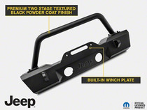 Officially Licensed Jeep J157741 - 07-18 Jeep Wrangler JK Stubby Front Winch Bumper w/ Jeep Logo