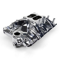 Edelbrock 7156-CP - Performer RPM Pontiac 326-455 Intake Manifold, Chrome Plasma Finish