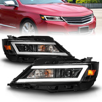 Anzo 121574 - 14-20 Chevrolet Impala Square Projector LED Bar Headlights w/ Black Housing