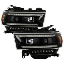 Spyder 5088611 - 19-22 Dodge Ram 2500 (Halogen Only) Projector Headlights - Black PRO-YD-DR19HDHALSI-SEQ-BK