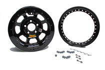 Aero Race Wheels 53-185030-BLKRING - 15x8 3in 5.00 Black w/ Black Ring