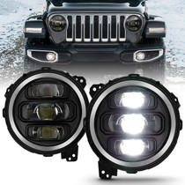 Anzo 111466 - 2018-2019 Jeep Wrangler Full Led ProjectorH.L Black