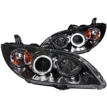 Anzo 121228 - 2004-2008 Mazda 3 Projector Headlights w/ Halo Black (CCFL)