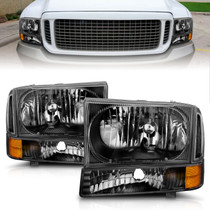 Anzo 111080 - 2000-2004 Ford Excursion Crystal Headlights Black