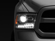 Raxiom R111519 - 09-18 Dodge RAM 1500 LED Halo Headlights w/ Swtchbck Turn Signals- Chrome Hsng (Clear Lens)