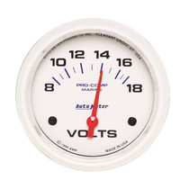 AutoMeter 200757 - 2-5/8 in. VOLTMETER, 8-18V, MARINE WHITE