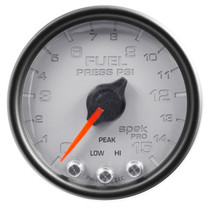 AutoMeter P31522 - 2-1/16 in. FUEL PRESSURE, 0-15 PSI, SPEK-PRO, SILVER/BLACK