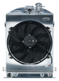 Cold Case Radiators STF905A-1K - 1932 Highboy Ford Engine 27 Inch Aluminum Performance Radiator And 16 Inch Fan Kit