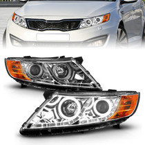 Anzo 121459 - 2011-2013 Kia Optima Projector Headlights w/ Halo Chrome (CCFL)