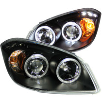 Anzo 121344 - 2005-2010 Chevrolet Cobalt Projector Headlights w/ Halo Black w/ LED