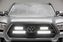 ZROADZ Z419711-KIT - OEM Grille LED Kit, Black, Stainless Steel, Bolt-On, Includes (2) 6 Inch and (2) 10 Inch  LED Straight Single Row Slim Light Bars and Universal Wiring Harness, Except TRD Pro, Sport, Off-Road