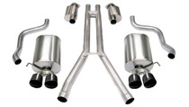 Corsa 04-08 Cadillac XLR 4.6L 25in Cat-Back Dual Rear w Twin 35in Black Pro-Series Tips - 14156BLK