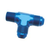 SpeedFx 561026 - 180 Degree; Flare To Pipe On Run Tee; -10AN x 1/2 Inch NPT; Anodized; Blue; Aluminum; Single