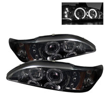 Spyder 5010414 - Ford Mustang 94-98 1PC Projector LED Halo Amber Reflctr LED Smk PRO-YD-FM94-1PC-AM-SMC